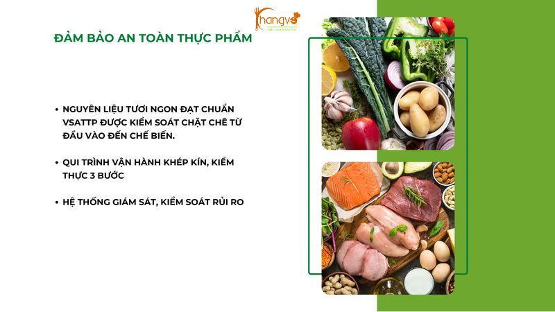 Dịch Vụ Cung Cấp Suất Ăn Công Nghiệp KCN Sóng Thần 3 Chứng nhận an toàn thực phẩm và năng lực bếp ăn của Khang Võ